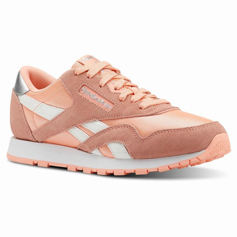 Reebok Classic Nylon Tenisky Dievcenske - Oranžové UQ8183SX